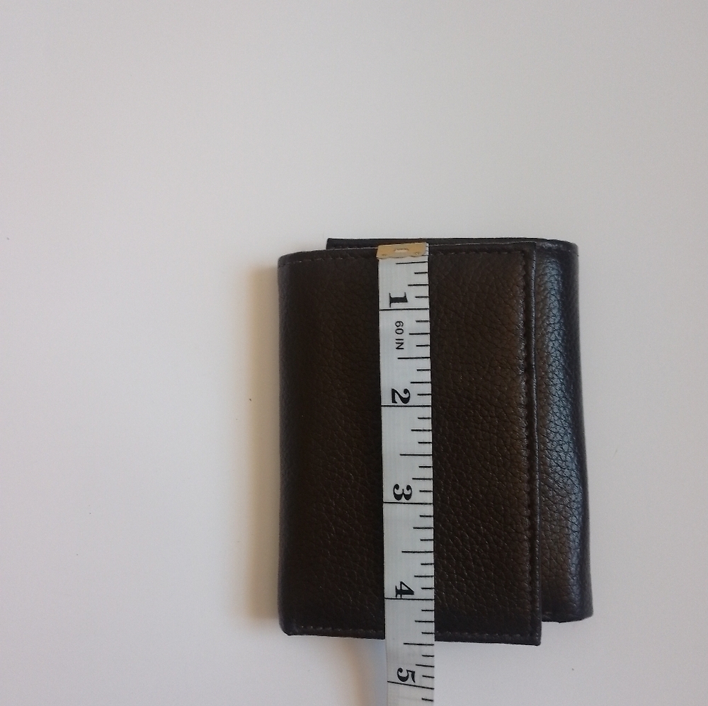 Men's trifold wallet genuine leather dark brown - Picture 8 of 9